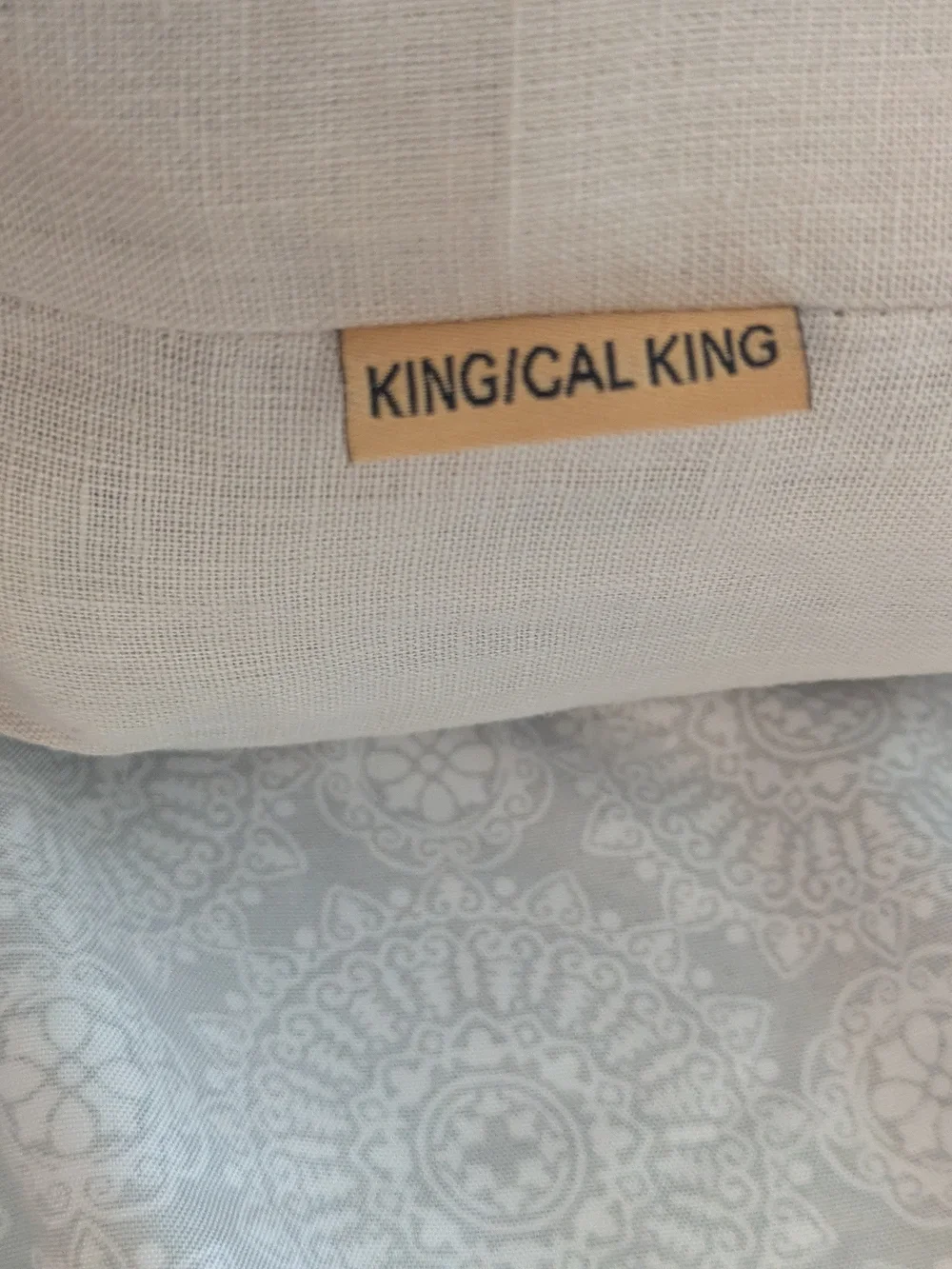 Quince European Linen Double Flange Duvet Set With Shams King Cal King Sand